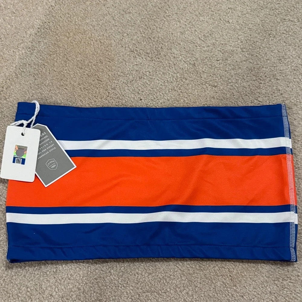 League University of Florida Striped Bandeau in Blue, Orange & White - Picture 2 of 4